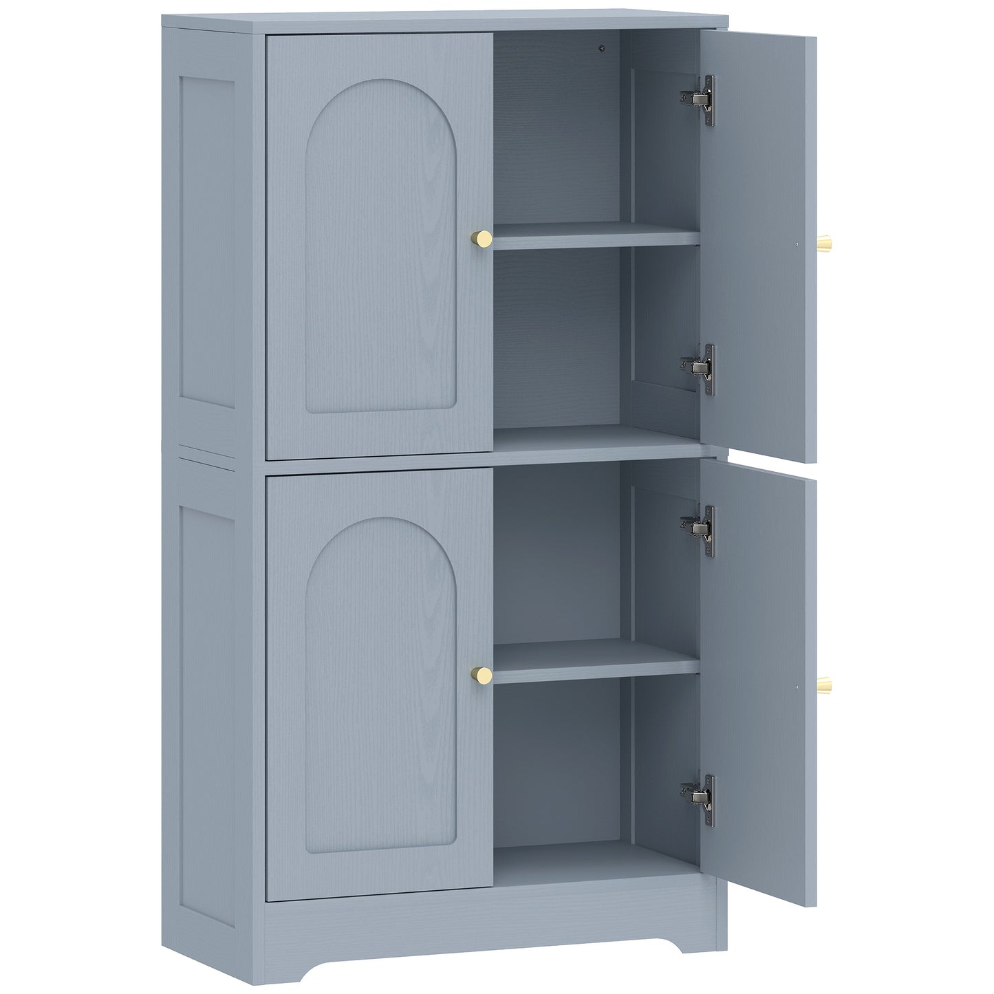Photo of HOMCOM 4-Door Kitchen Storage Cabinet with Adjustable Shelves - Grey in Grey colour on a white background