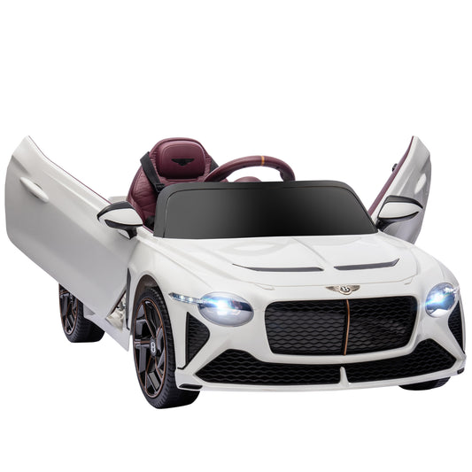 Photo of HOMCOM Bentley Bacalar Licensed 12V Kids Electric Car, with Remote Control, White in White colour on a white background