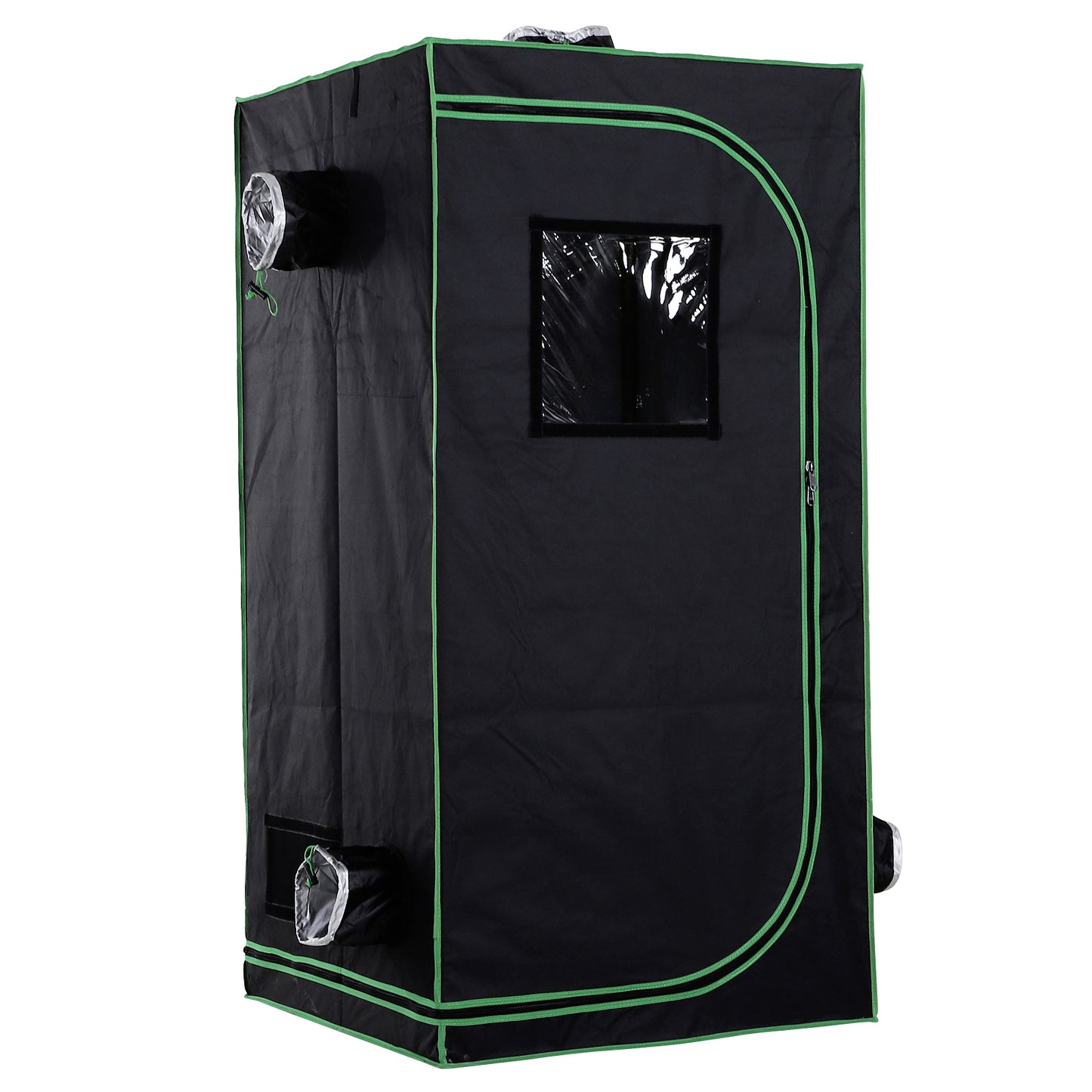 Photo of Outsunny Grow Tent Reflective Mylar Hydroponic with Adjustable Vents and Floor Tray for Indoor Plant Growing, 80 x 80 x 160 cm (31.5" x 31.5" x 63") in 63") colour on a white background
