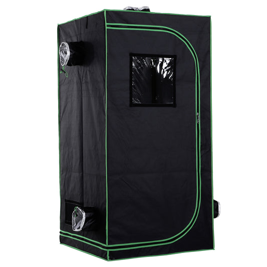 Photo of Outsunny Grow Tent Reflective Mylar Hydroponic with Adjustable Vents and Floor Tray for Indoor Plant Growing, 80 x 80 x 160 cm (31.5" x 31.5" x 63") in 63") colour on a white background