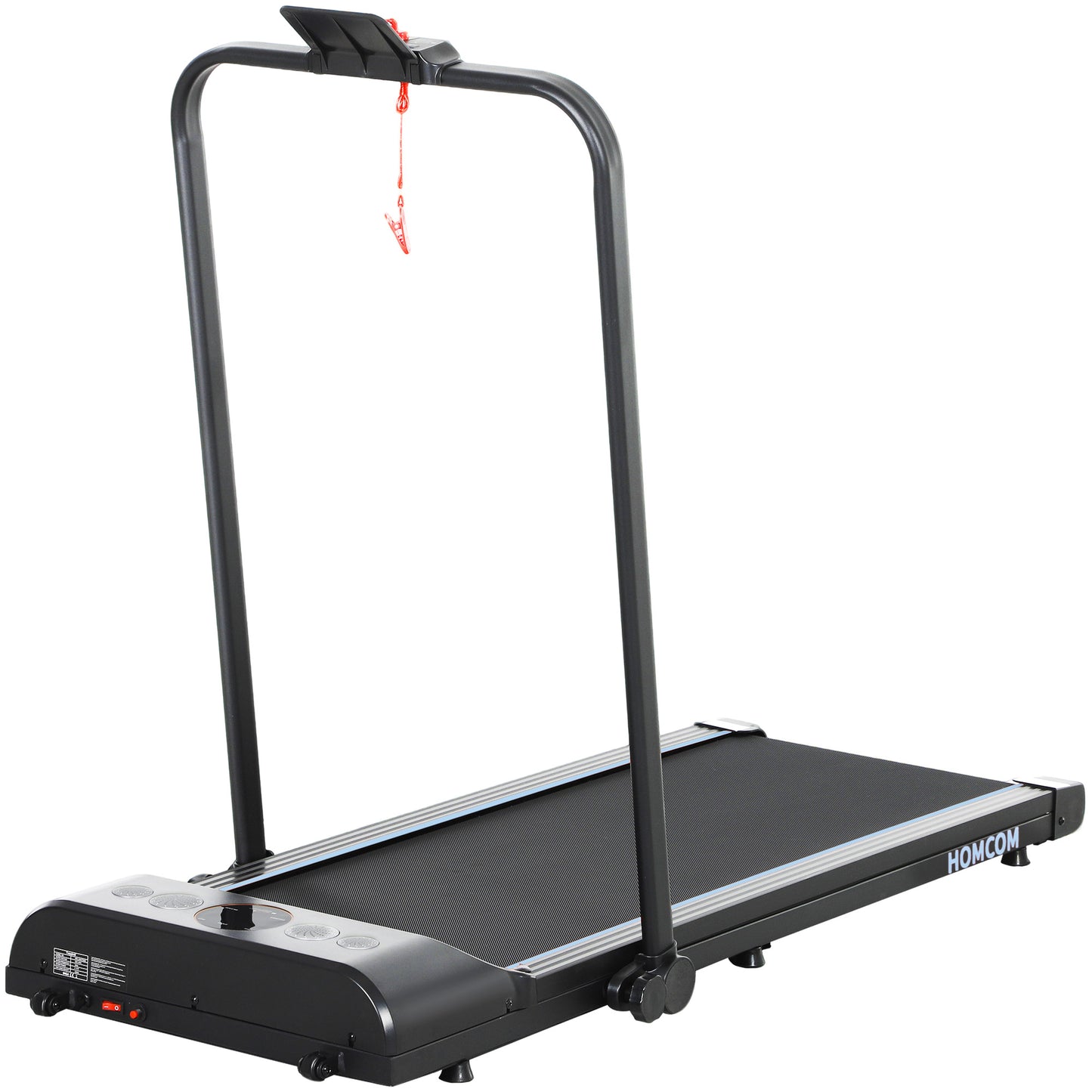 Photo of HOMCOM Foldable Walking Treadmill, with LED Display and Wheels, for Home, Office, Gym, Blue in Blue colour on a white background