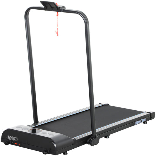 Photo of HOMCOM Foldable Walking Treadmill, with LED Display and Wheels, for Home, Office, Gym, Blue in Blue colour on a white background