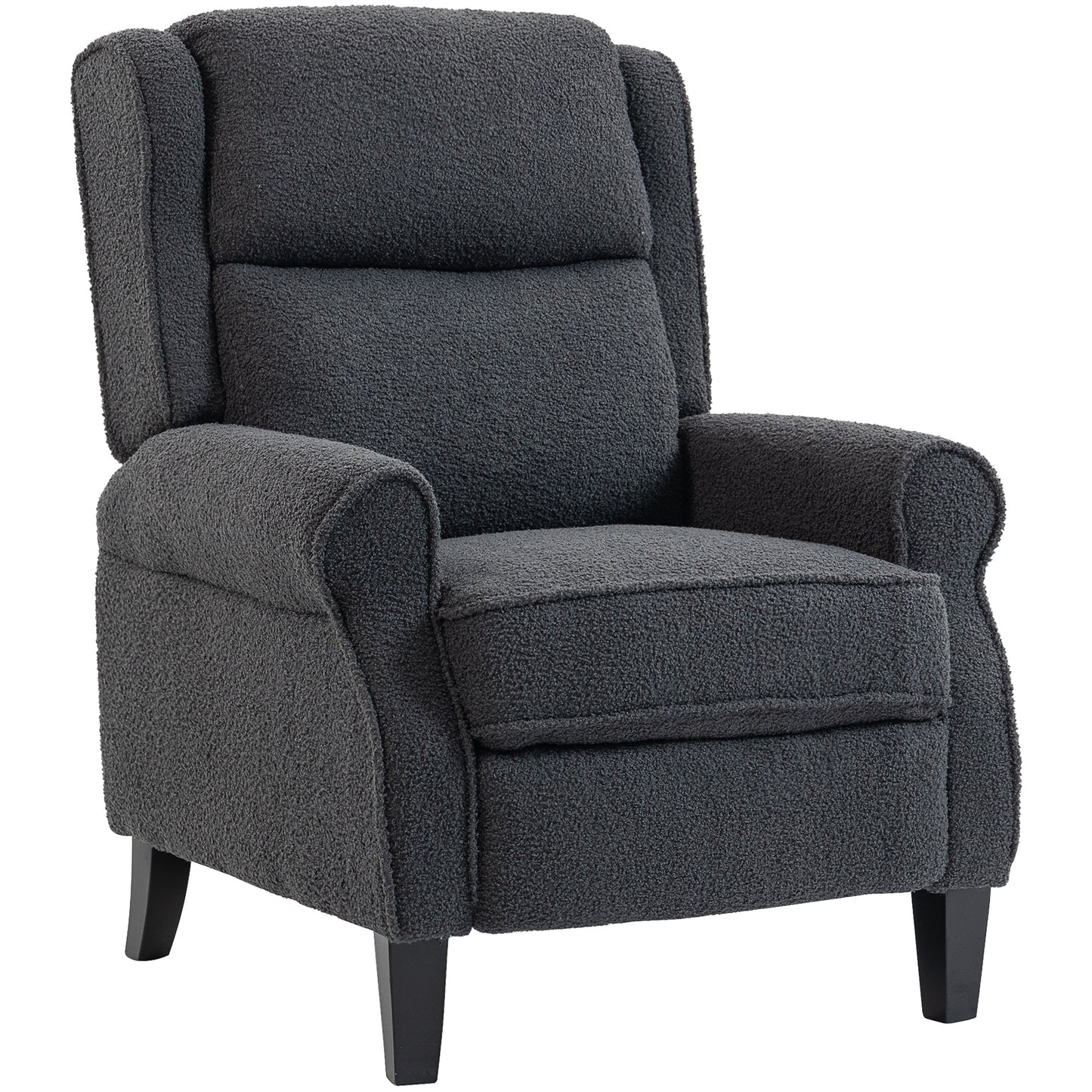 Photo of HOMCOM 132° Recliner Armchair, with Extended Footrest - Dark Grey in Grey colour on a white background