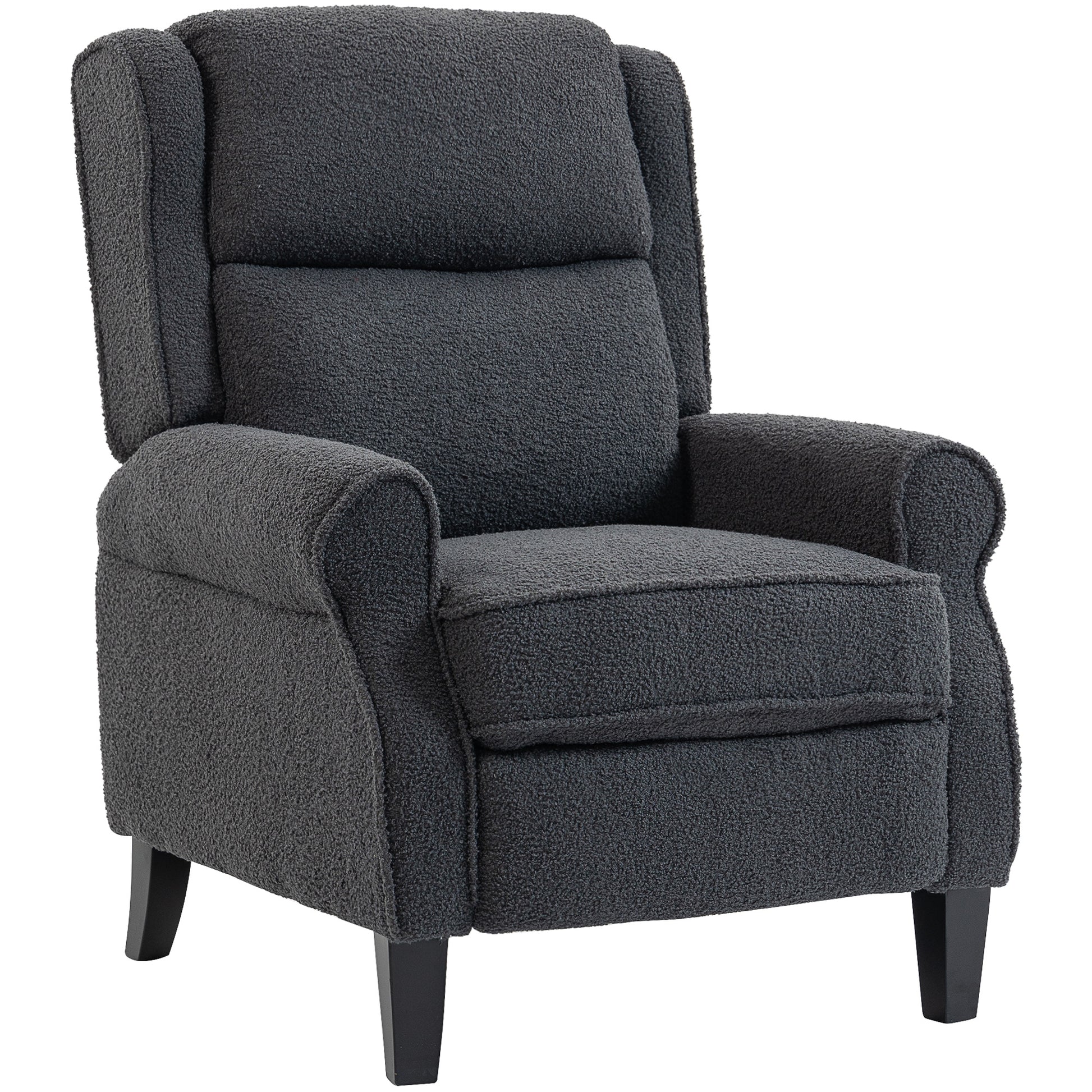 Photo of HOMCOM 132° Recliner Armchair, with Extended Footrest - Dark Grey in Grey colour on a white background