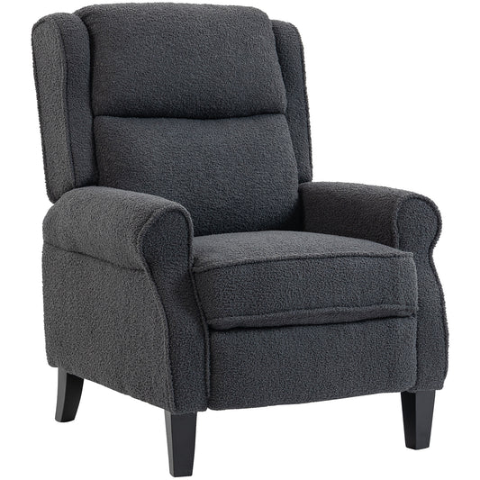 Photo of HOMCOM 132° Recliner Armchair, with Extended Footrest - Dark Grey in Grey colour on a white background