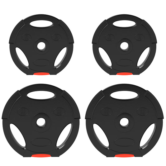 Photo of SPORTNOW Weight Plates Set, with Two 10kg and Two 5kg weights, Black in Black colour on a white background