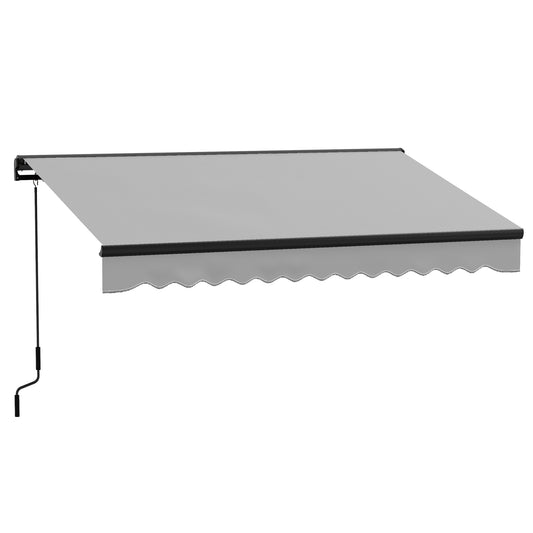 Photo of Outsunny Electric Awning with Aluminium Frame and Remote Control, 3 x 2m, Light Grey in Grey colour on a white background