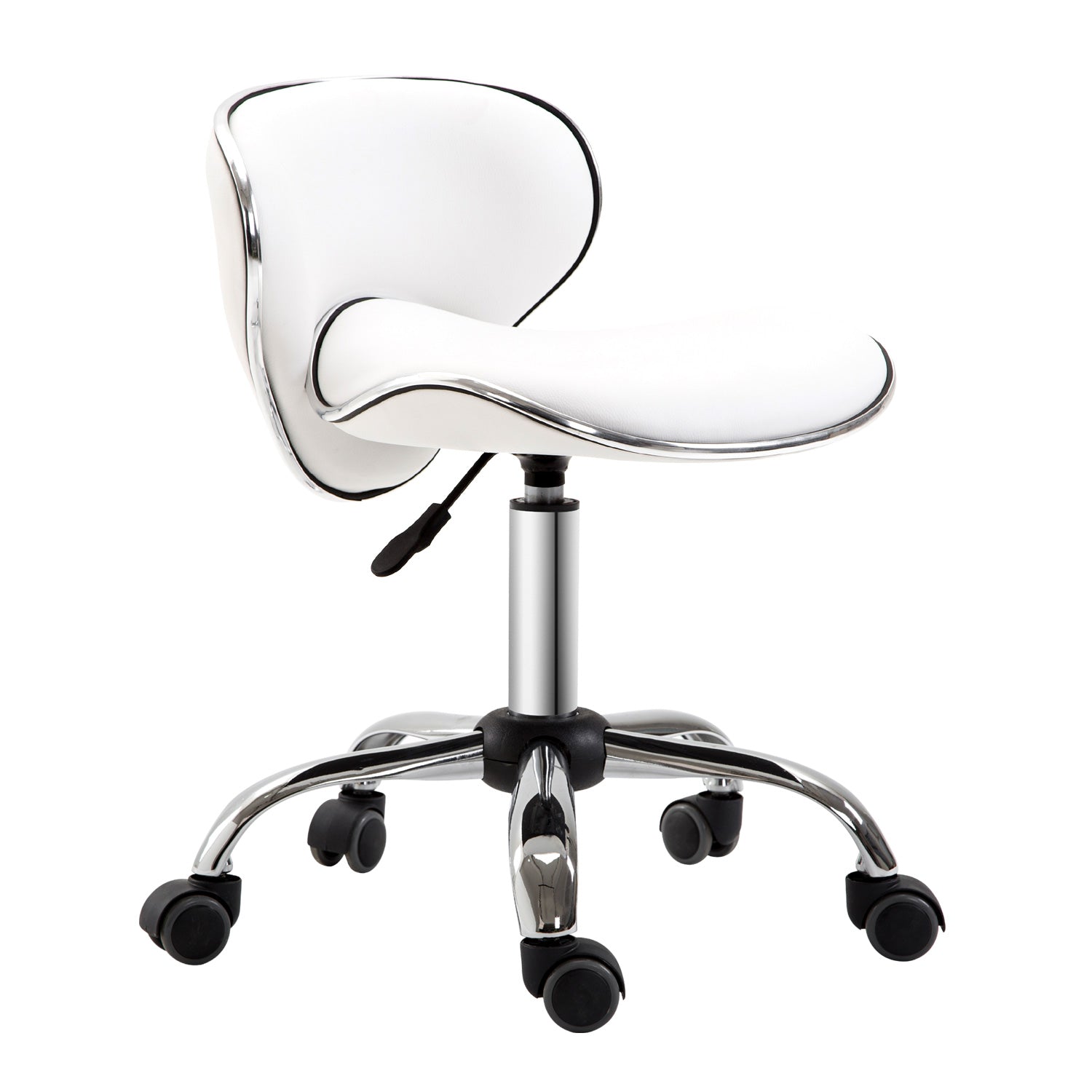 Photo of HOMCOM Adjustable Rolling Swivel Beauty Salon Chair, Stool for Spa, Technician - White in White colour on a white background