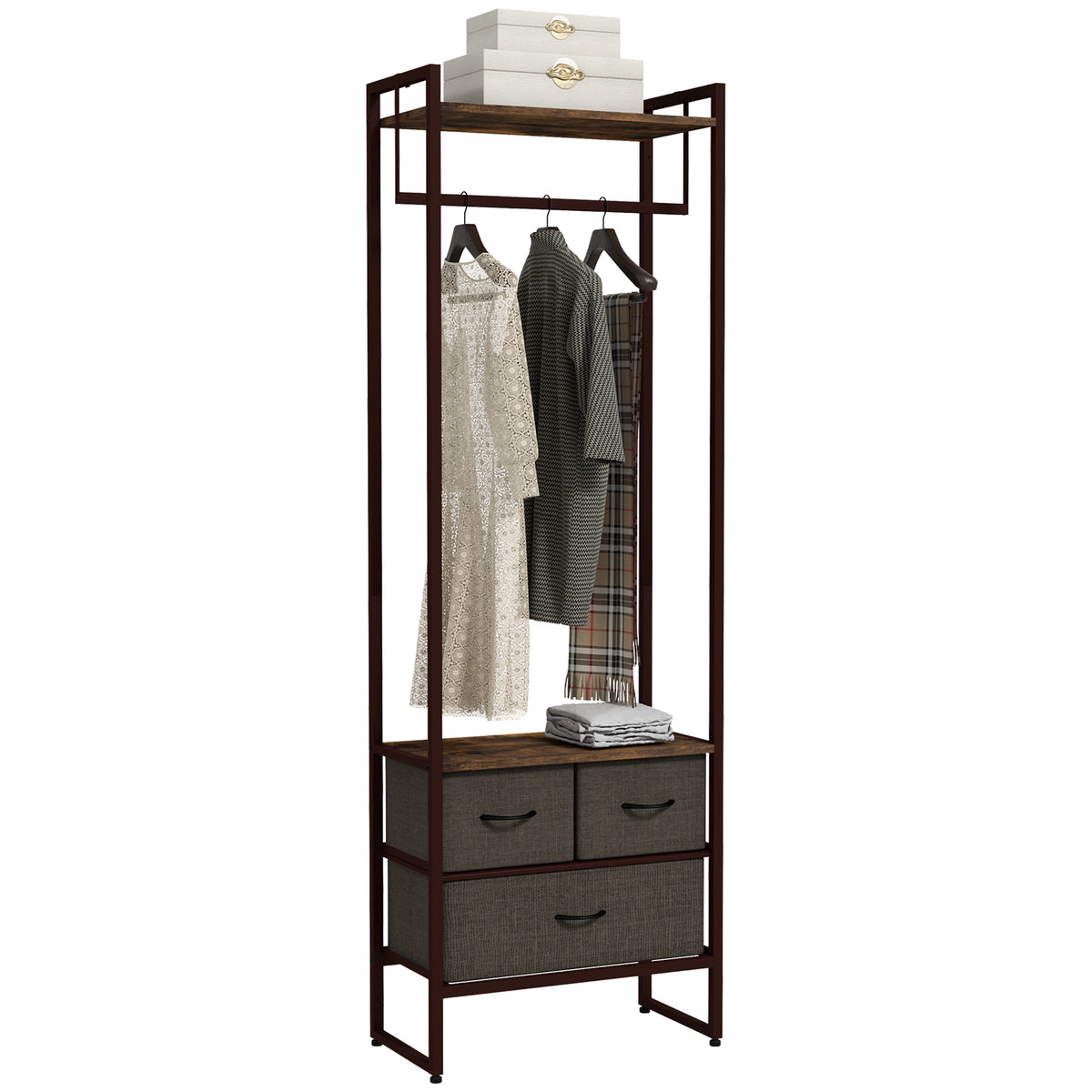 Photo of HOMCOM Compact Clothes Rail, with Drawers and Shelf in Shelf colour on a white background