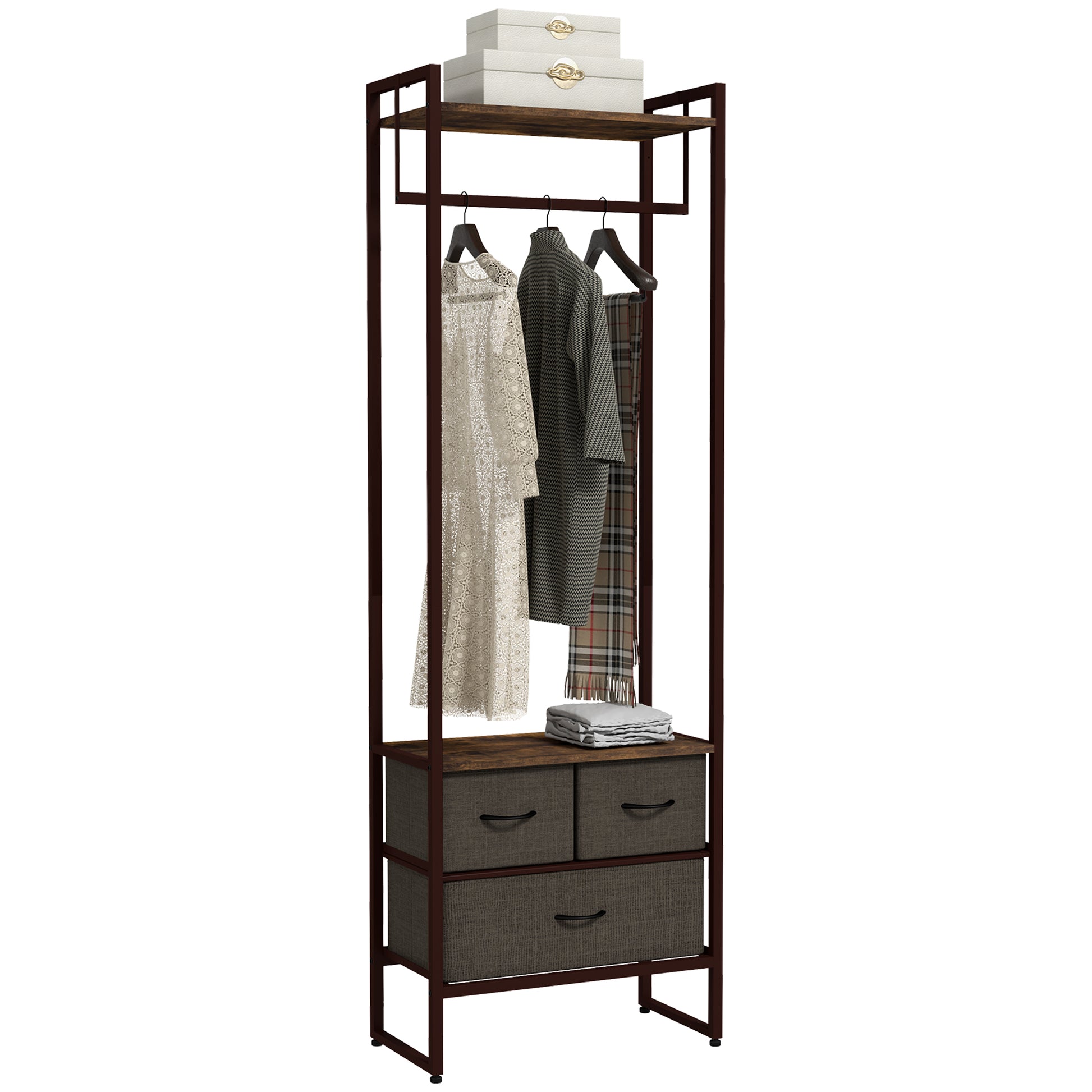 Photo of HOMCOM Compact Clothes Rail, with Drawers and Shelf in Shelf colour on a white background