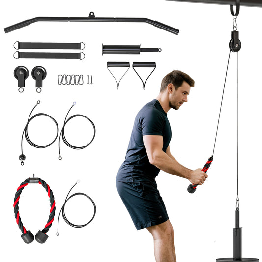 Photo of SPORTNOW Weight Pulley System, Cable Pulley System for Home Gym, Cable Machine LAT Pull Down Attachment for Biceps Curl, Tricep, Arm Workouts in Workouts colour on a white background