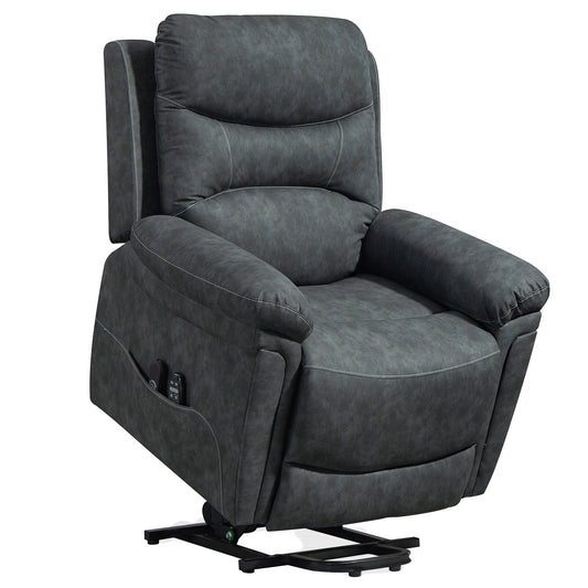 Photo of HOMCOM Power Lift Recliner Chair with Vibration Massage, Heat, USB - Grey in Grey colour on a white background