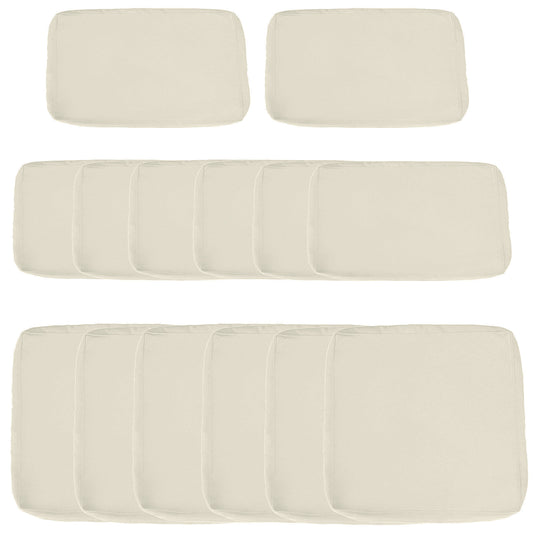 Photo of Outsunny Replacement Cushion Covers for Garden Sofa Set, Garden Rattan Sofa Cushion Polyester Cover Replacement Outdoor - No Cushion Included, Cream in Cream colour on a white background