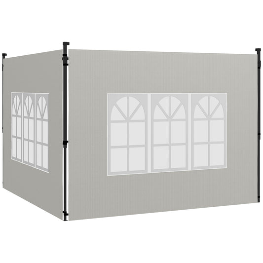 Photo of Outsunny Gazebo Side Panels, Sides Replacement with Window for 3x3(m) or 3x6m Gazebo Canopy, 2 Pack, White in White colour on a white background