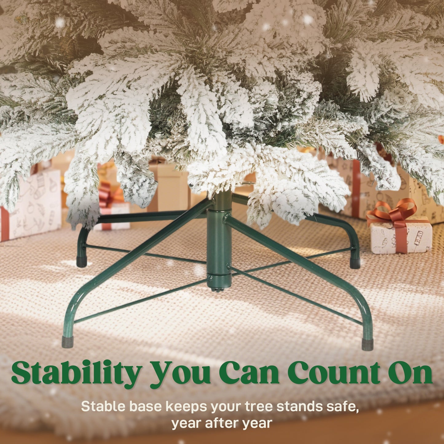 HOMCOM 7ft Flocked Artificial Christmas Tree