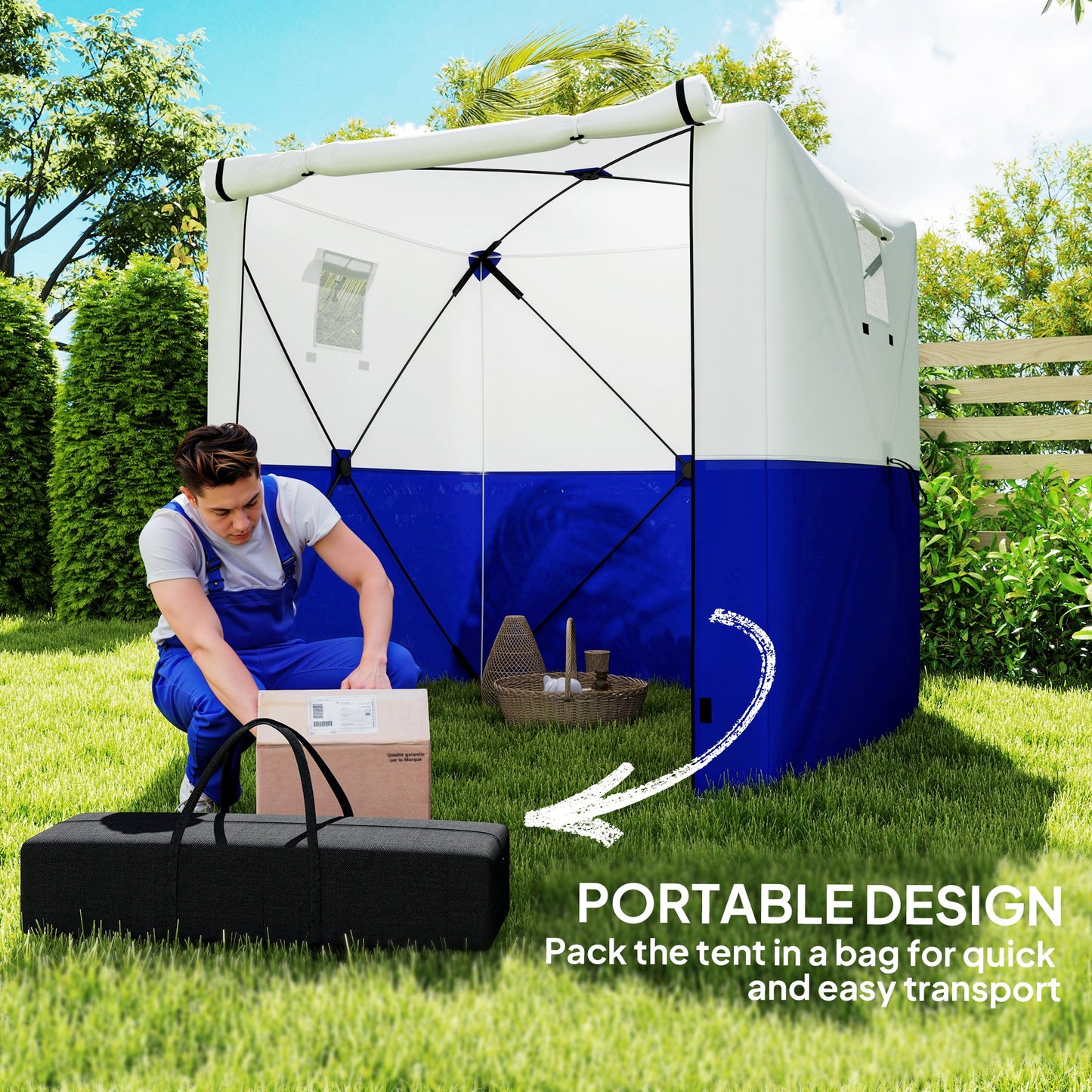 Outsunny 2 x 2m Pop-Up Gazebo, with Accessories - Dark Blue