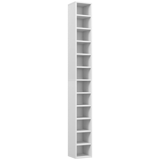 Photo of HOMCOM 204 CD Tall Narrow Media Storage Tower - White in White colour on a white background