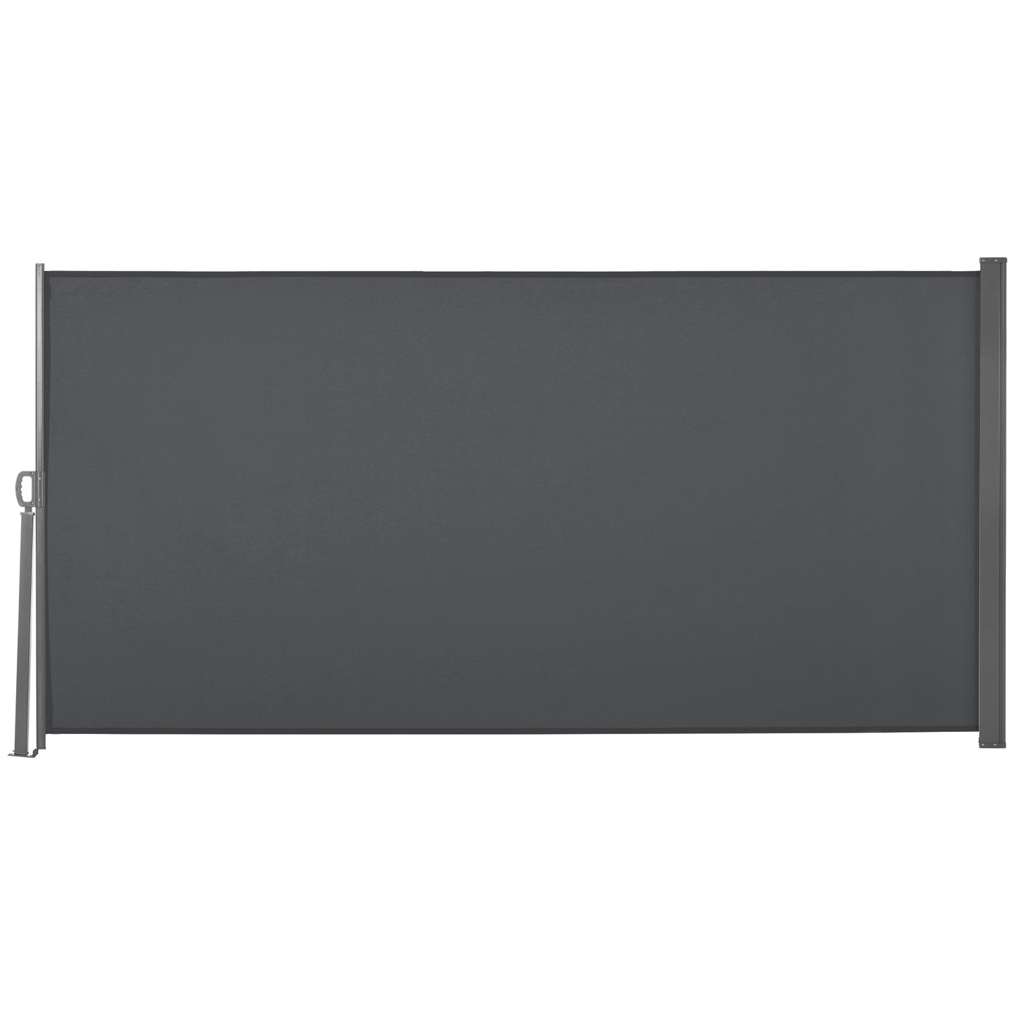 Photo of Outsunny Retractable Sun Side Awning Screen Fence Patio Garden Wall Balcony Screening Panel Outdoor Blind Privacy Divider (3x1.6M, Grey) in Grey) colour on a white background