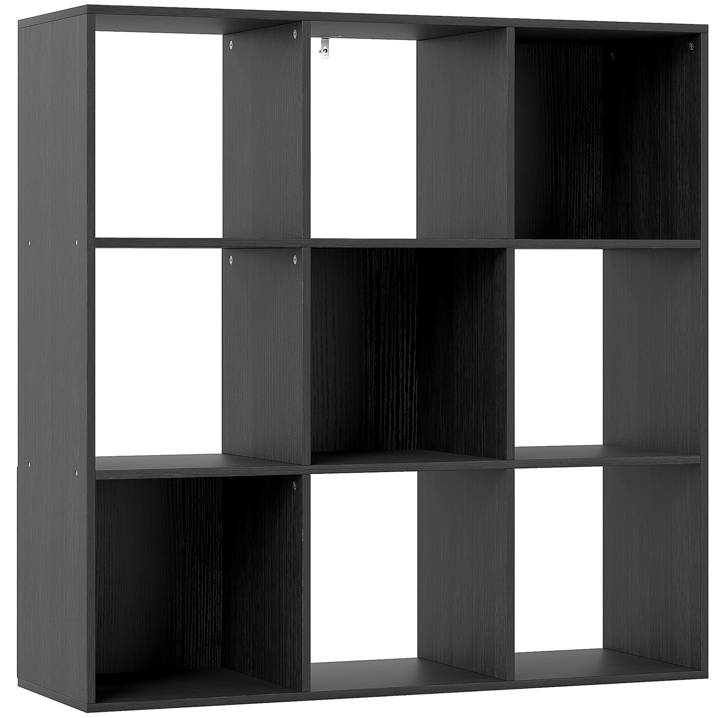 Photo of HOMCOM Nine-Cube Storage Shelf - Black in Black colour on a white background