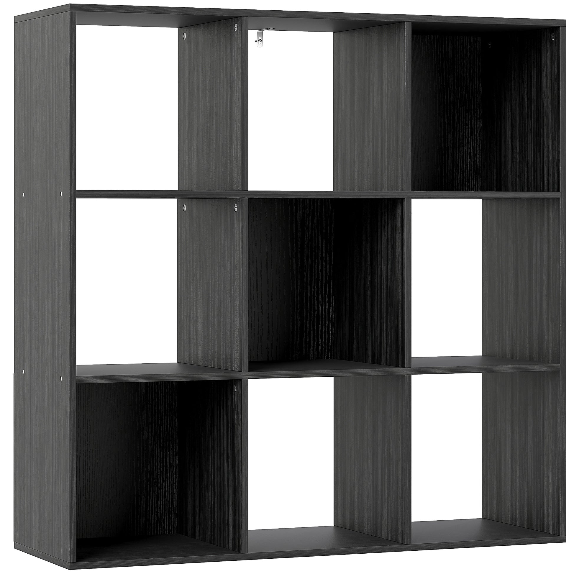 Photo of HOMCOM Nine-Cube Storage Shelf - Black in Black colour on a white background