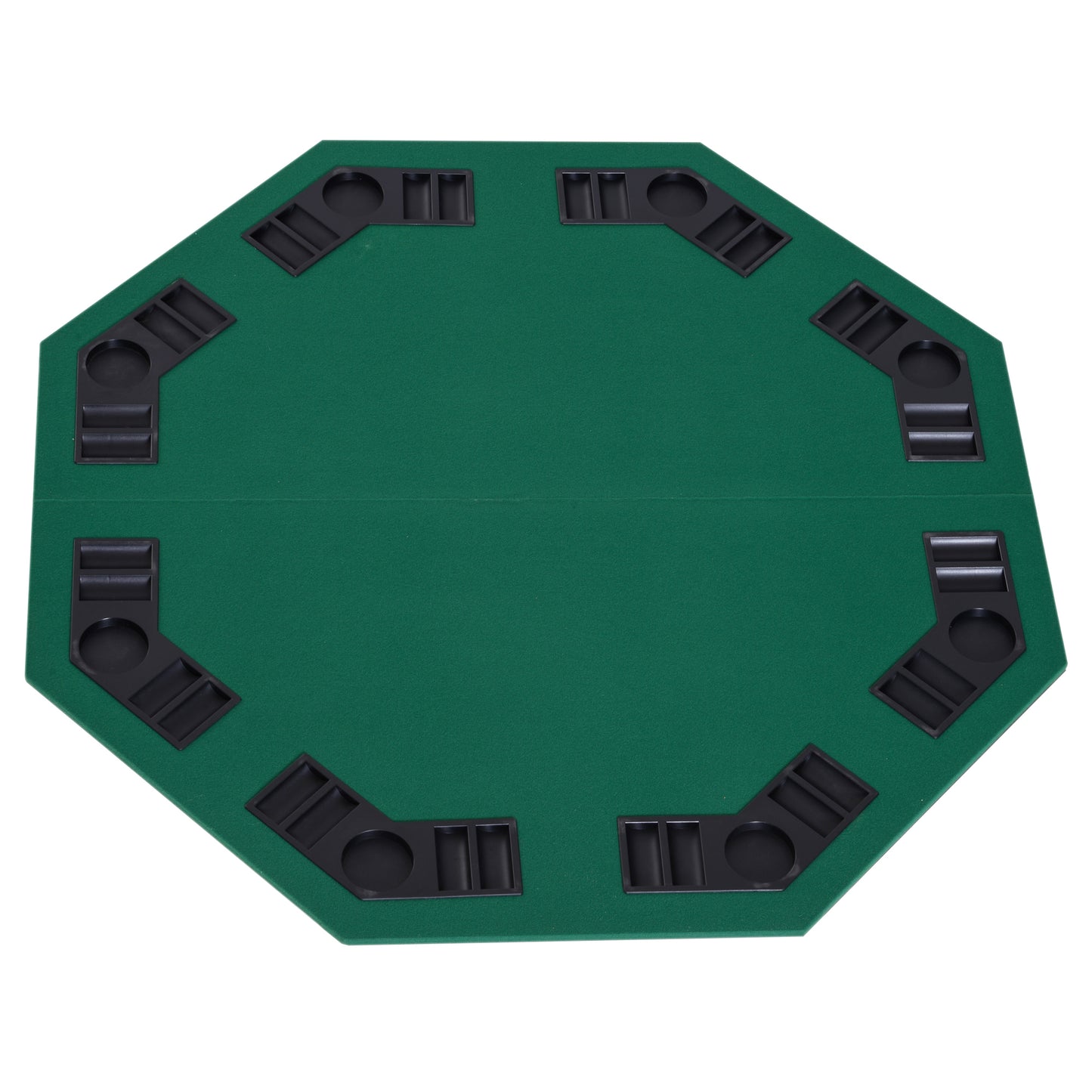 Photo of HOMCOM 1.2m/48 Inches Foldable Poker Table Top 8 Players Blackjack Tables Chip Trays in Trays colour on a white background