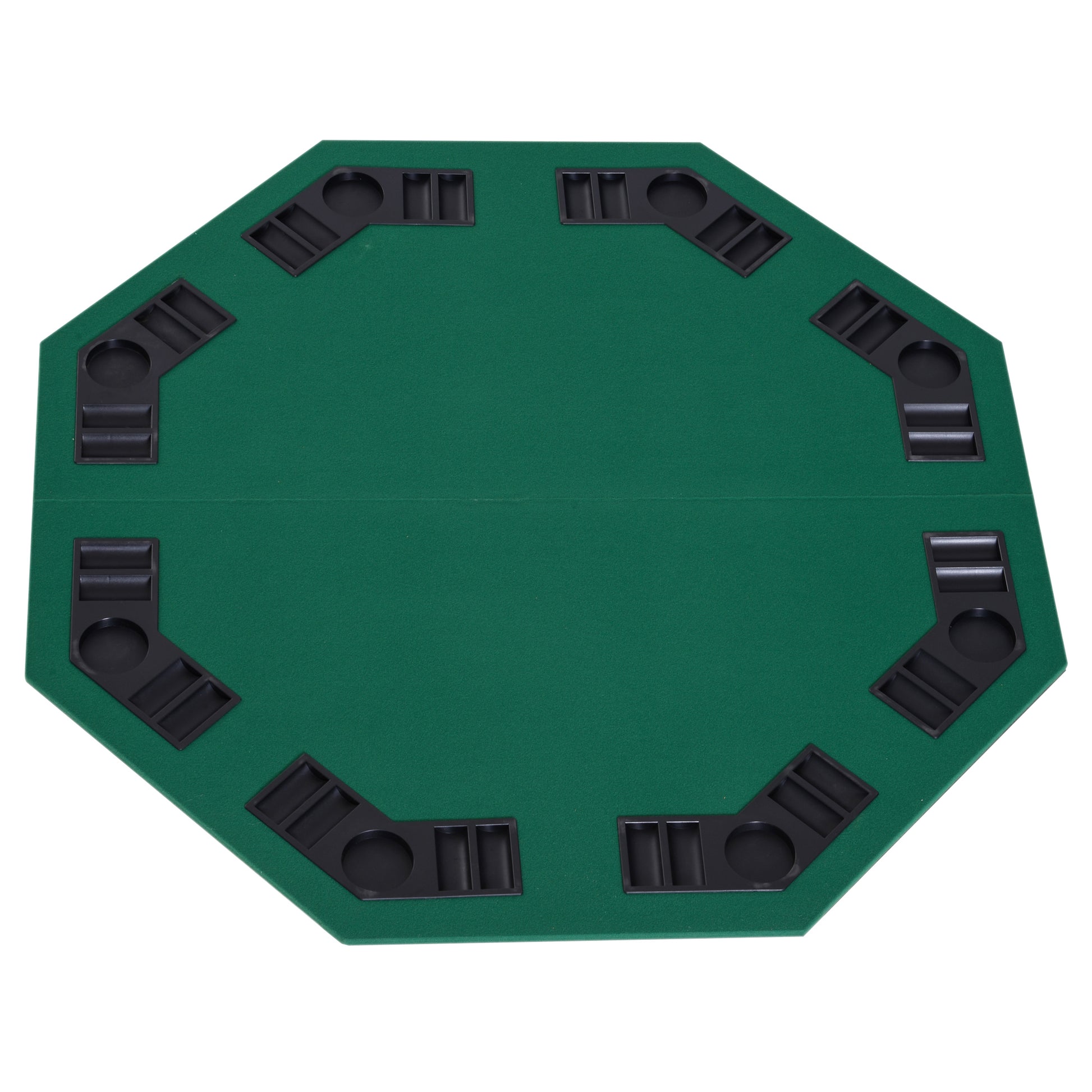 Photo of HOMCOM 1.2m/48 Inches Foldable Poker Table Top 8 Players Blackjack Tables Chip Trays in Trays colour on a white background