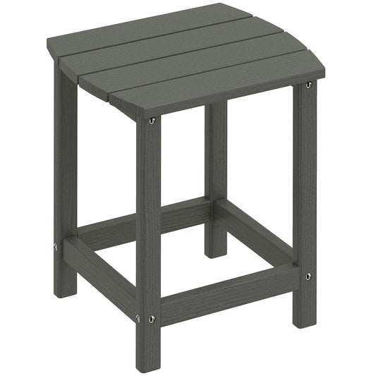 Photo of Outsunny Outdoor Side Table, Garden Coffee Table, All-Weather Adirondack Side Table for Garden, Beach, Indoor Outdoor, Grey in Grey colour on a white background