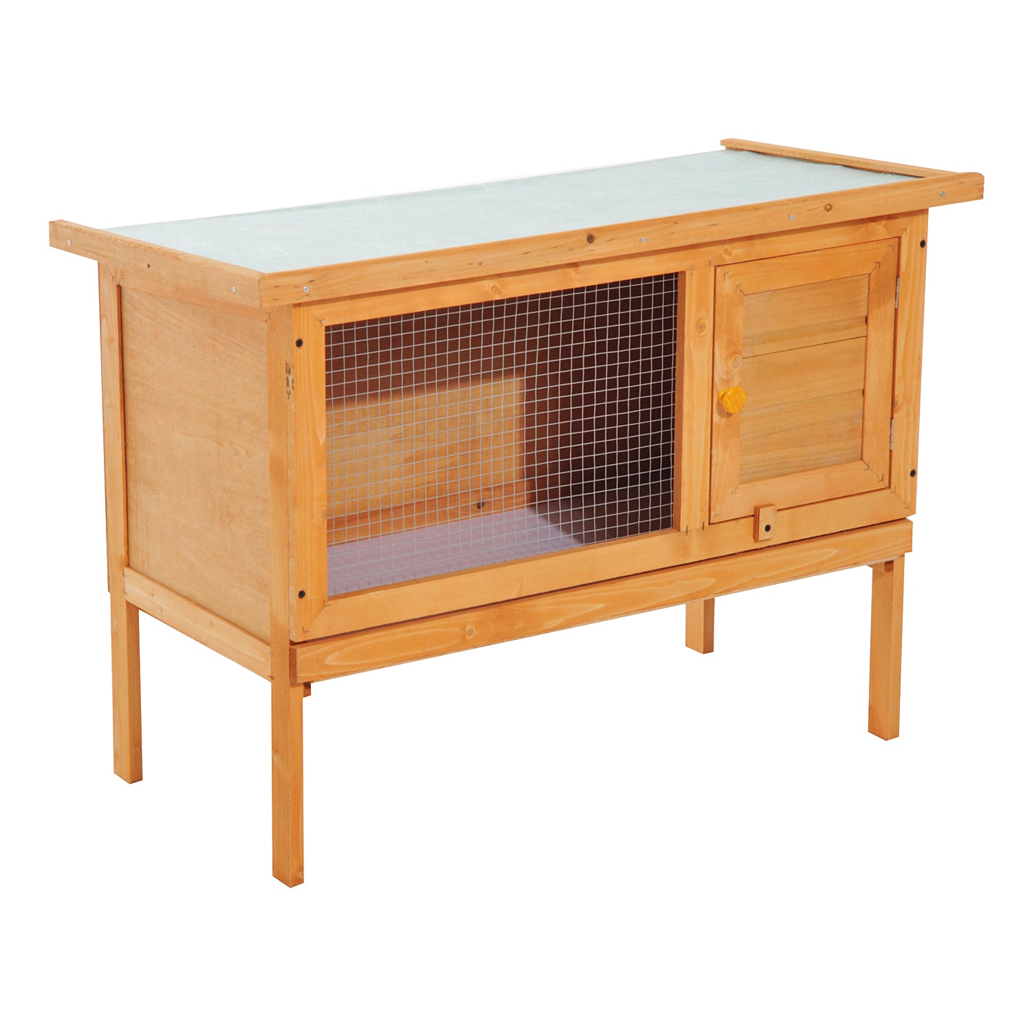 Photo of Pawhut Guinea Pigs Hutches,90Lx45Wx65H cm-Fir Wood in Wood colour on a white background