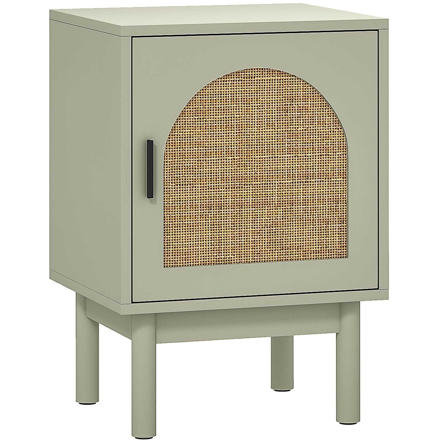 Photo of HOMCOM Rattan Bedside Table for Bedroom - Light Green in Green colour on a white background