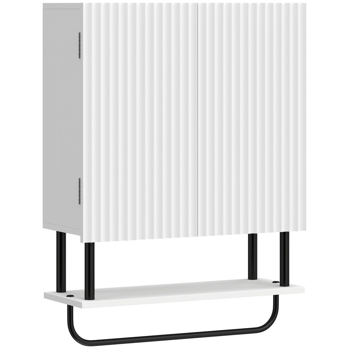 Photo of HOMCOM Bathroom Wall Cabinet Modern Space Saver Wall Mounted Cabinet Doors Storage White in White colour on a white background
