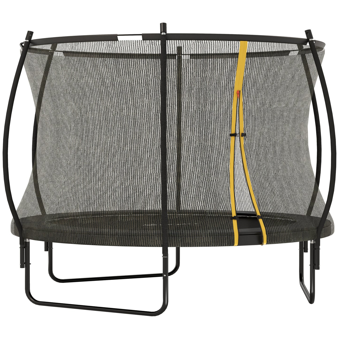 Photo of SPORTNOW 8ft Outdoor Trampoline with Enclosure Net, Spring Cover, Black in Black colour on a white background