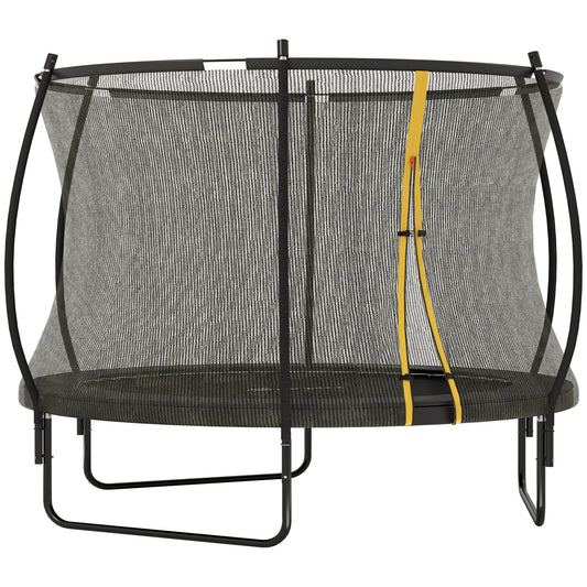 Photo of SPORTNOW 8ft Outdoor Trampoline with Enclosure Net, Spring Cover, Black in Black colour on a white background