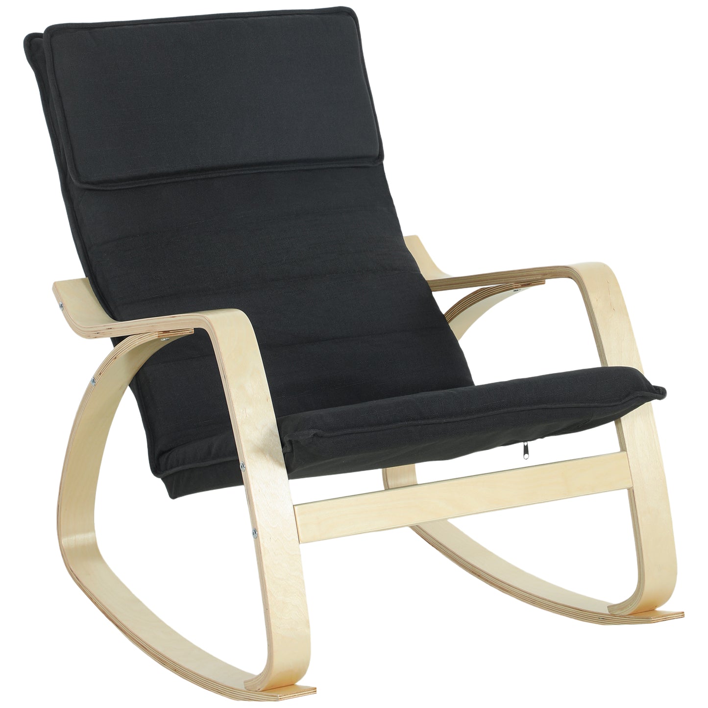 Photo of HOMCOM Lounge Chair, Comfortable Relax Rocking Chair with Headrest, 67W x 92D x 89H cm, Black in Black colour on a white background
