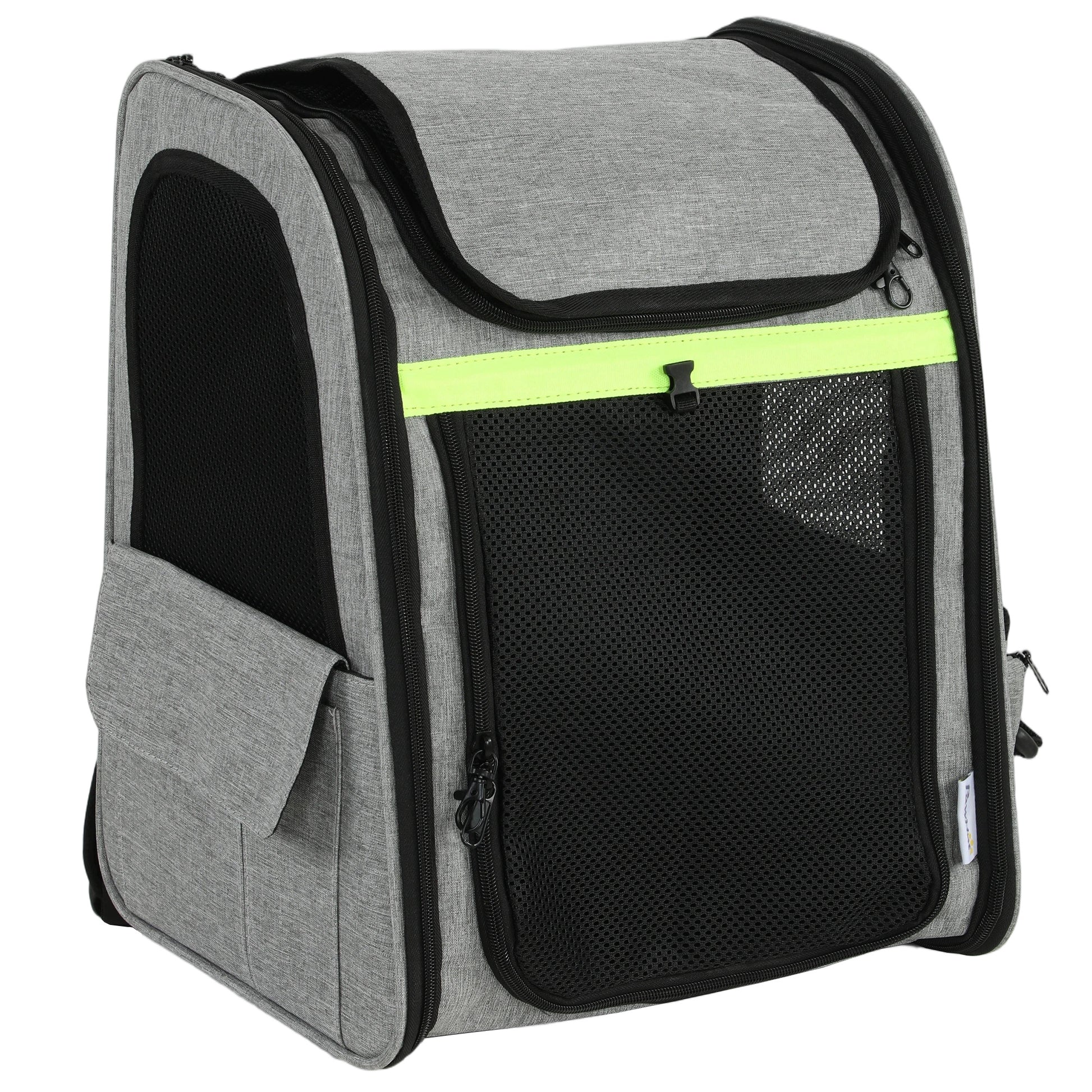 Photo of PawHut Dog Carrier Backpack Expandable, Breathable Pet Carrier Bag for Small Puppy Cat with Reflective Strip for Travel Hiking in Hiking colour on a white background