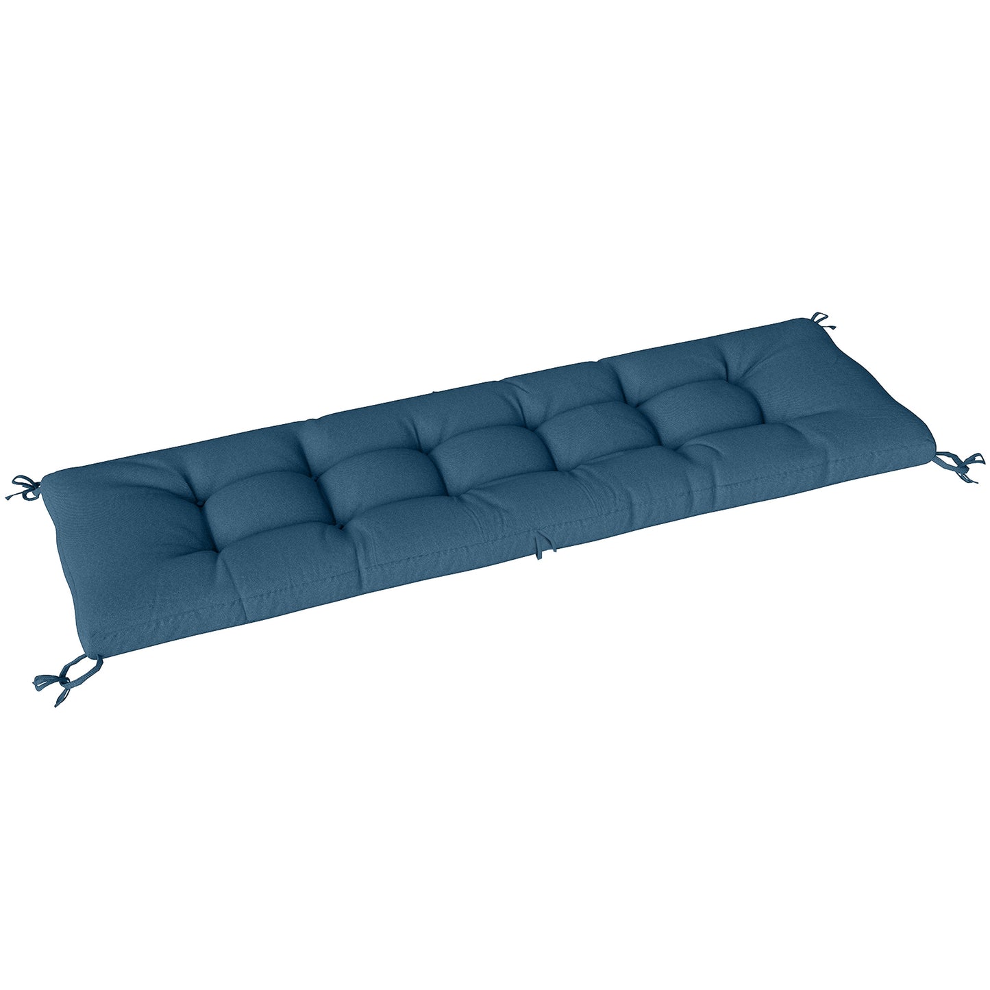 Photo of Outsunny Sun Lounger Cushion, Memory Foam Patio Chair Cushion with Ties, Outdoor Seat Pad Fits 190 x 60 cm Lounger, Blue in Blue colour on a white background