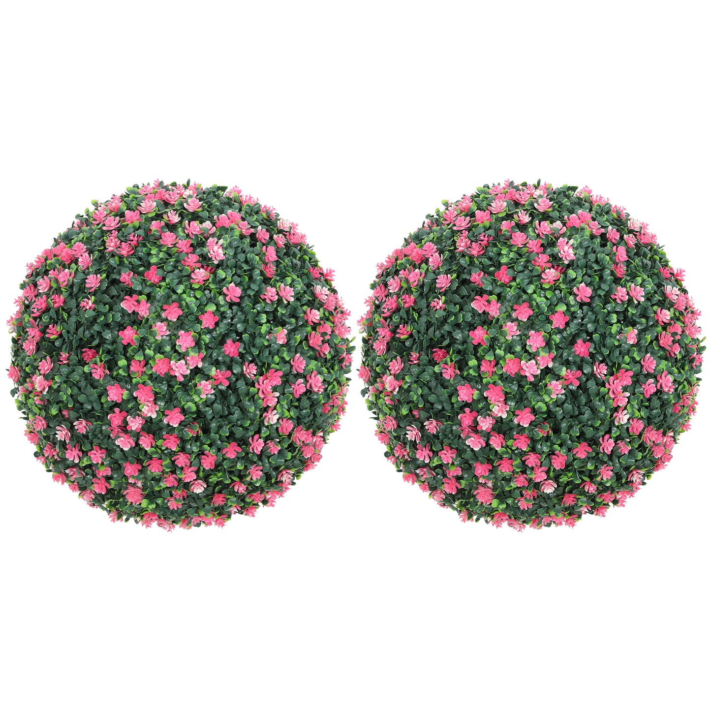 Photo of HOMCOM Set of Two Artificial Boxwood Balls Plants - Pink in Pink colour on a white background
