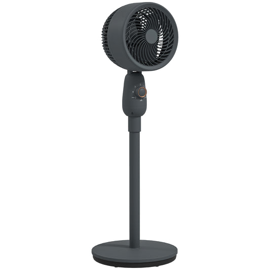 Photo of HOMCOM Pedestal Fan, Powerful Air Circulator, 36 Inch Floor Standing Fan with 3 Speed Settings, 70° Oscillating for Bedroom, Home and Office, Grey in Grey colour on a white background