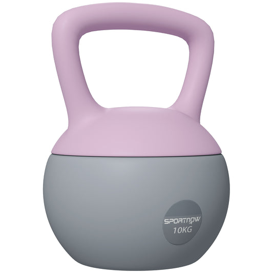 Photo of SPORTNOW 10KG Soft Kettlebell, Kettlebell with Non-Slip Handle for Home Gym, Weight Lifting, Strength Training, Purple/Grey in Purple/Grey colour on a white background