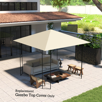 Cream replacement gazebo top cover shown fitted on a square frame.