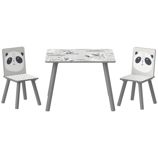 Photo of ZONEKIZ Kids Table and Chair Set, Toddler Table with 2 Chairs, Toddler Furniture Set, for Ages 3-8 Years - Grey in Grey colour on a white background