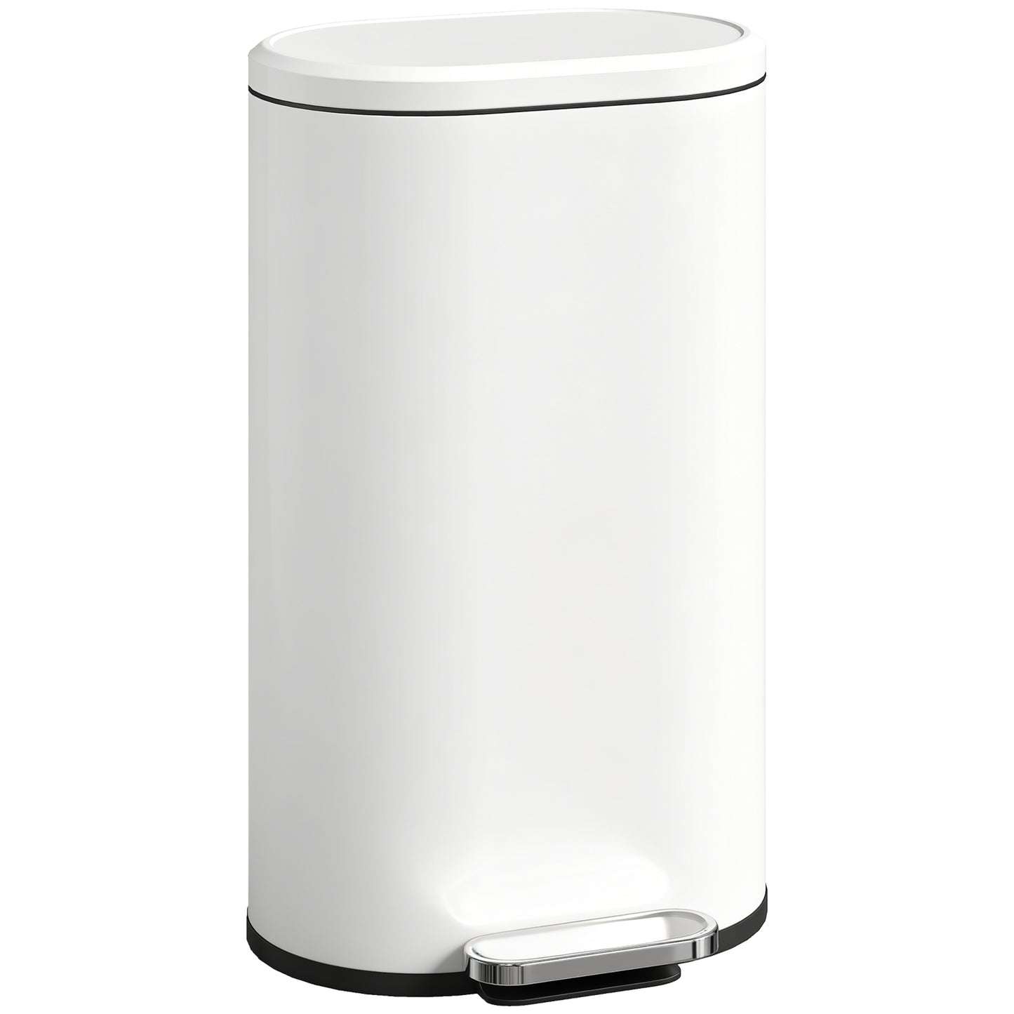 Photo of HOMCOM 30 L Modern Curved Kitchen Bin - Cream in Cream colour on a white background