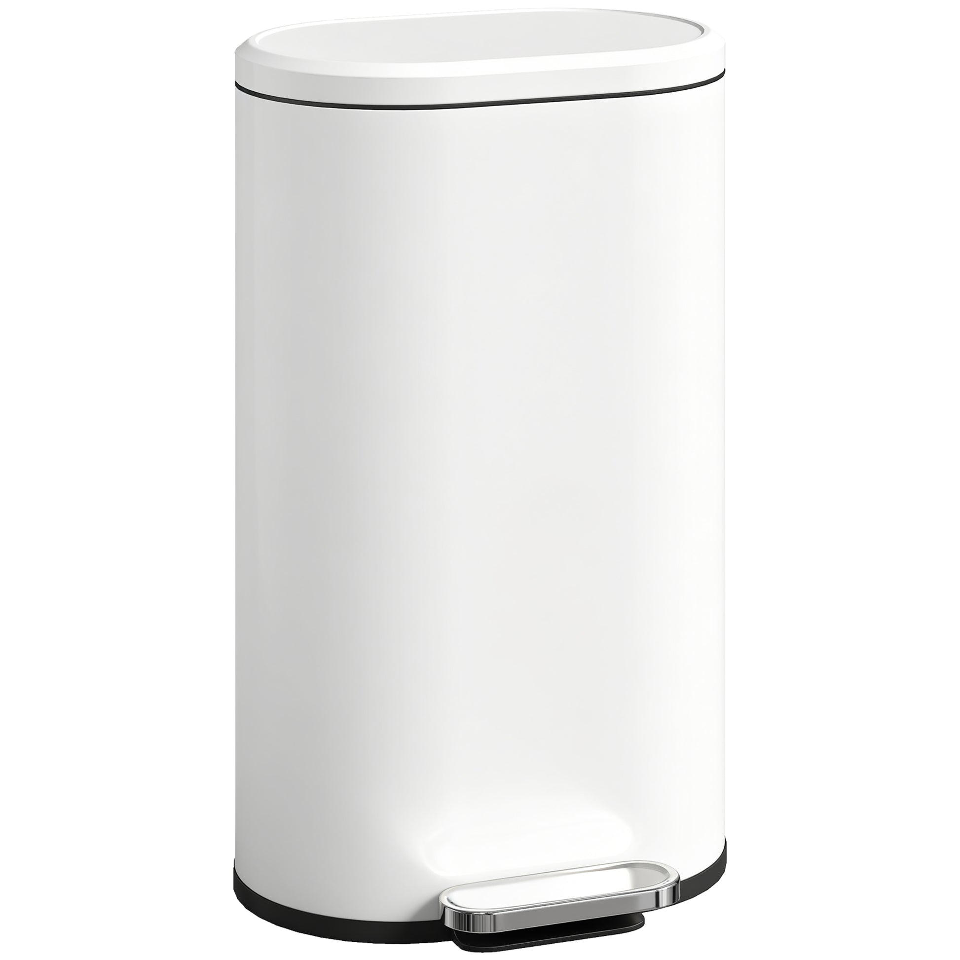 Photo of HOMCOM 30 L Modern Curved Kitchen Bin - Cream in Cream colour on a white background