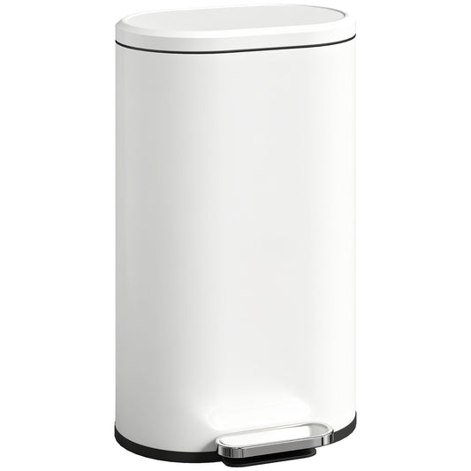 Photo of HOMCOM 30 L Modern Curved Kitchen Bin - Cream in Cream colour on a white background
