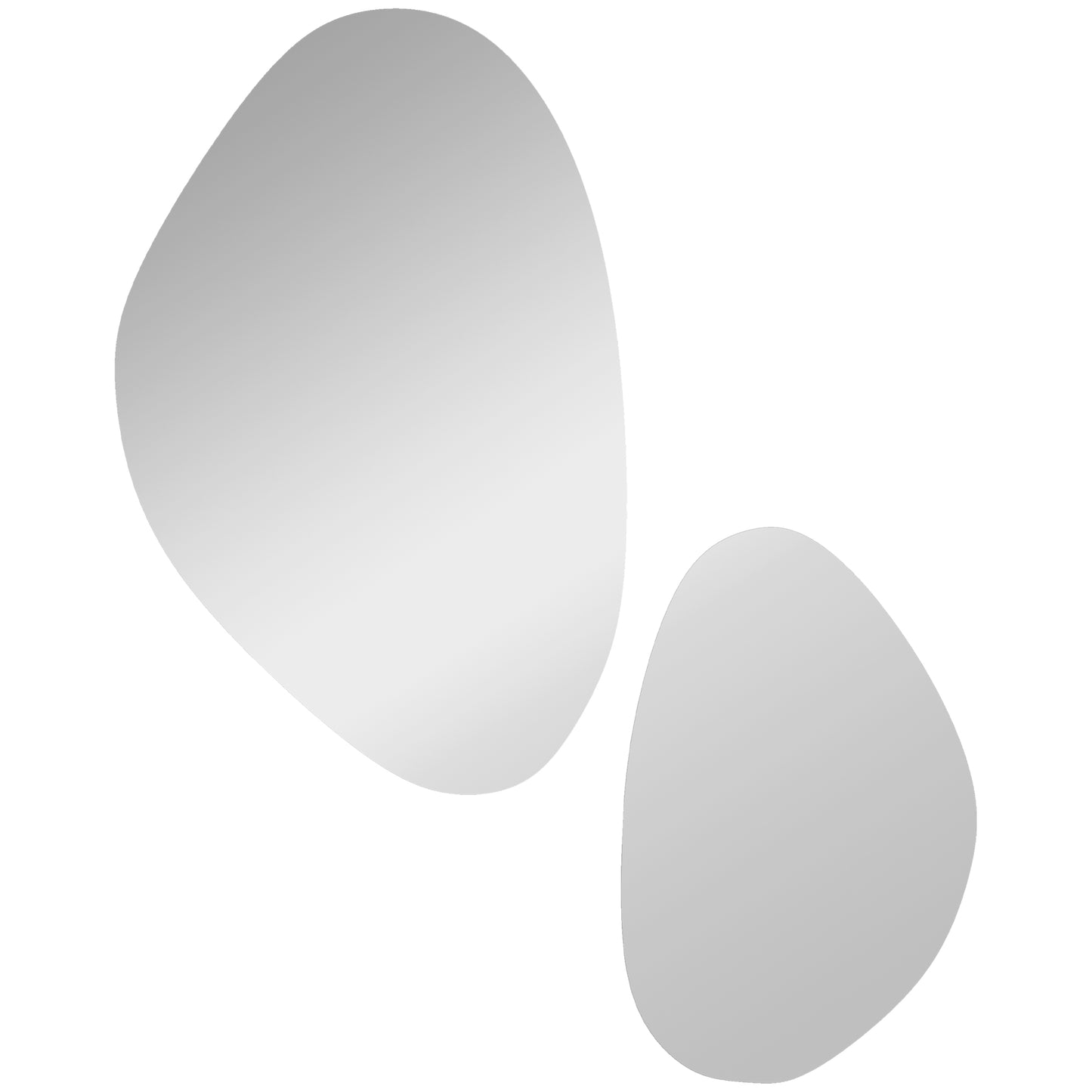 Photo of HOMCOM Set of 2 Pebble-Shaped Wall Mirror - Gold Tone in Tone colour on a white background