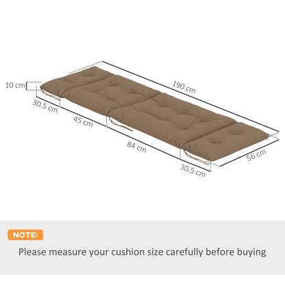 Outsunny khaki sun lounger cushion with 190 x 56 cm dimensions