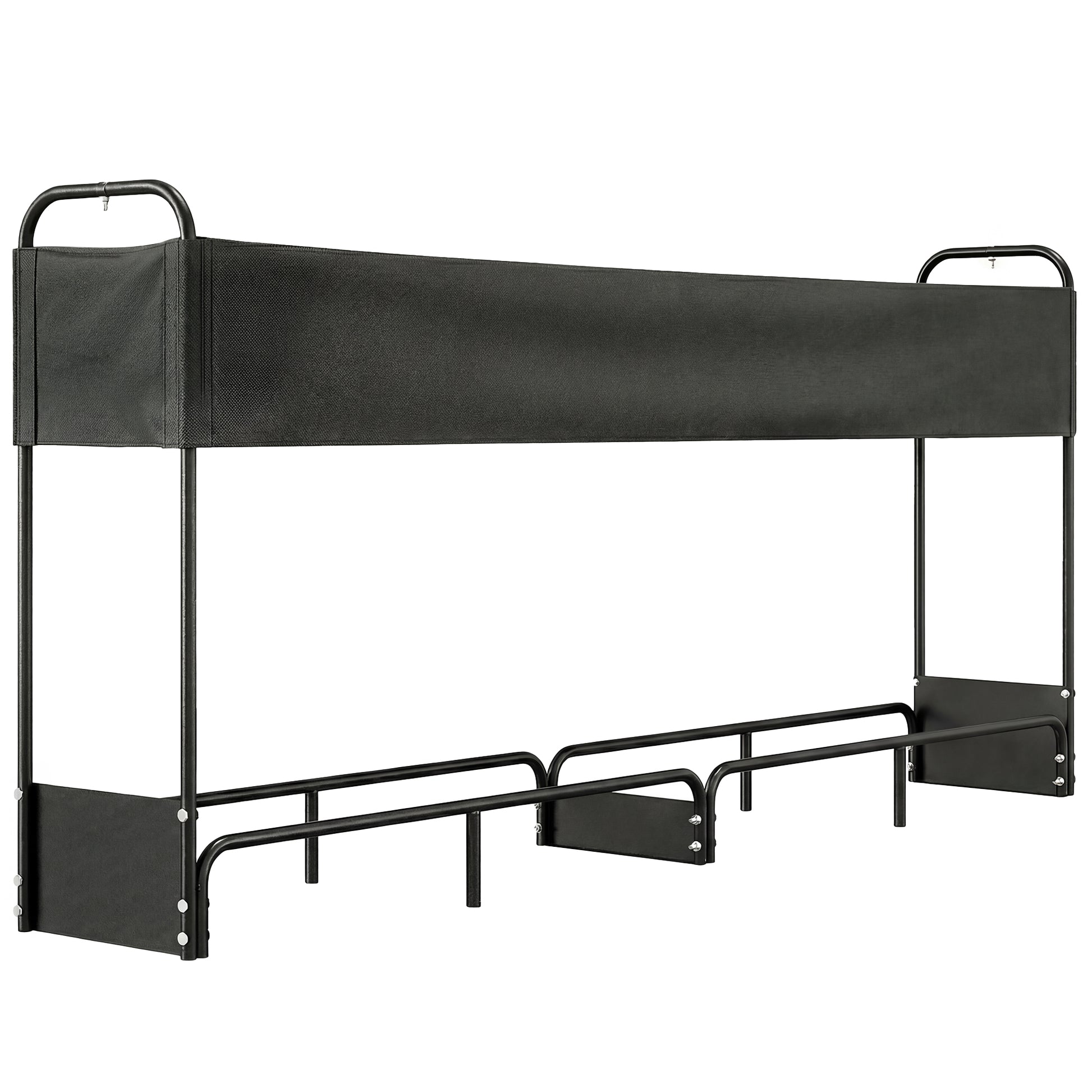 Photo of Outsunny 8.5ft Firewood Rack, Heavy Duty Log Storage Holder with Waterproof 600D Oxford Log Cover for Fireplace Fire Pits Outdoor Patio Wood Storage, 500 kg Large Capacity, Black in Black colour on a white background
