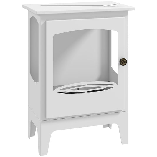Photo of HOMCOM Freestanding Ethanol Fireplace, Steel Bioethanol Fireplace with Stainless Steel Flame Snuffer, 0.9L Tank, 3 Hours Burning Time for Indoor, White in White colour on a white background