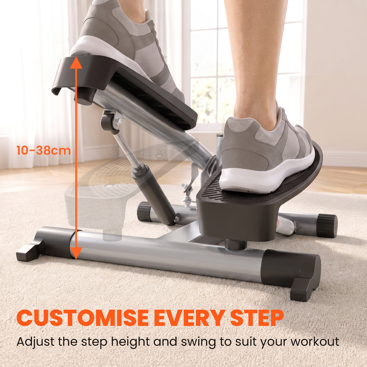 HOMCOM mini stepper with raised pedals and adjustable step height