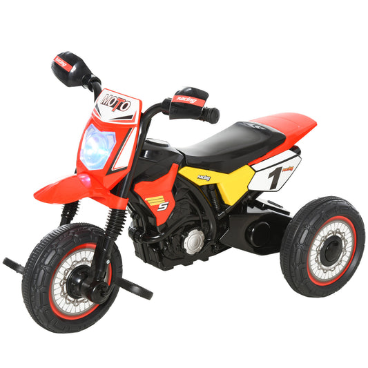 Photo of HOMCOM Trike for Kids, Toddler Pedal Motorcycle, Kids Ride On Tricycle Early Learning w/ Music Lights Handlebar Stickers Exercise Boys Girls Gift for 18 - 36 Months Red in Red colour on a white background