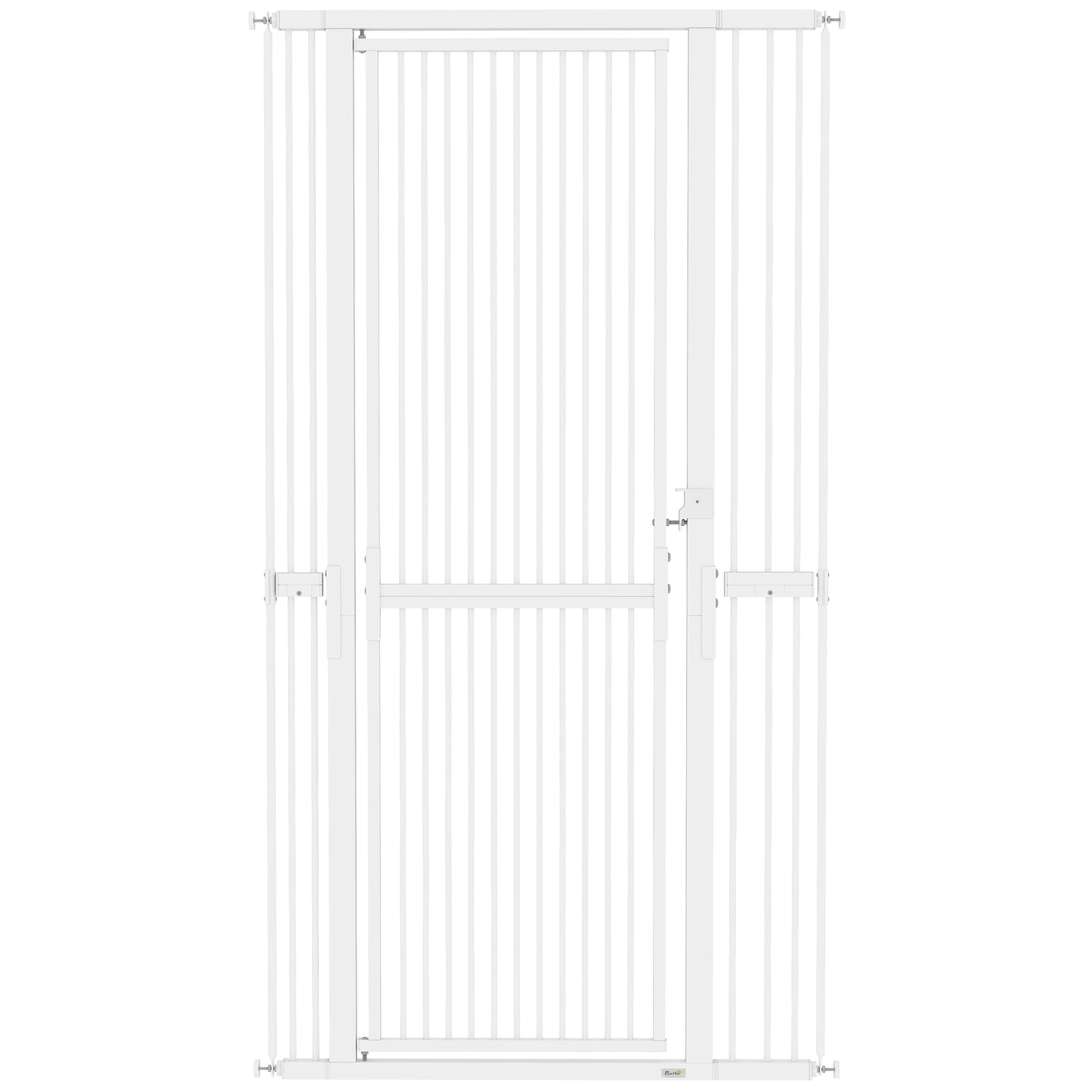 Photo of PawHut 180cm Extra Tall Pet Gate with 3.5 cm Narrow Gap, Pressure Mounted No Drilling Cat Gate for Doorways, 76-104cm Width in Width colour on a white background